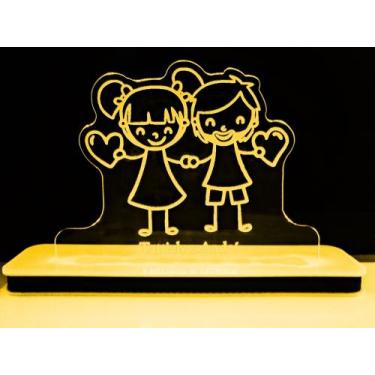 Imagem de Luminária Decorativa com LED Casal Desenho 01 - Hobbies do Ofício, Ama