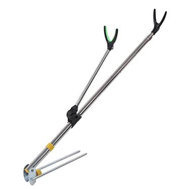 Imagem de Suporte de suporte de pesca, suporte de vara de pesca de aço inoxidável posicionado em silicone estável para amadores de pesca para lago para rio para banco(2,1 milhões)