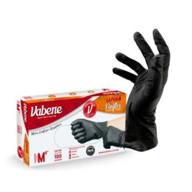 Imagem de Luva descartavel viniflex g 100un preta vabene, Preto, G