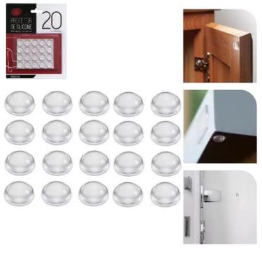 Imagem de 20 Protetor Batente Gota Silicone Adesivo Anti Impacto 1cm - Cl
