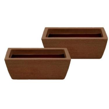 Imagem de jogo de 2 Vaso Decorativo Jardineira Floreira de chão Horta Polietilen