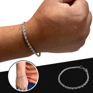 Imagem de Pulseira Trançado Baiano 4mm Masculino Aço Inox Legitimo - EEA SEMI JO