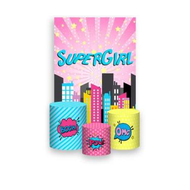 Imagem de Painel De Festa Vertical 1,50 x 2,20 + Trio De Capas Cilindro - SuperG