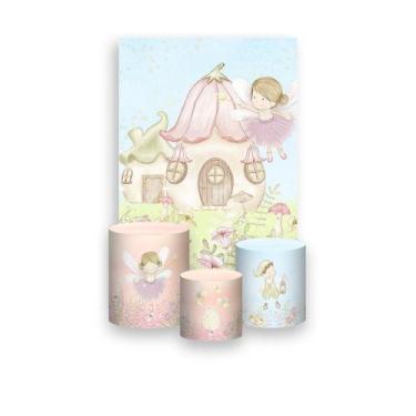 Imagem de Painel De Festa Vertical 1,50 x 2,20 + Trio De Capas Cilindro - Mundo 