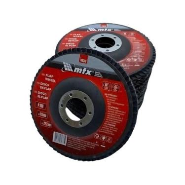 Imagem de Kit 10 Discos De Lixa Flap 4.1/2 Desbaste Lixadeira Grão 100 - tcrabra