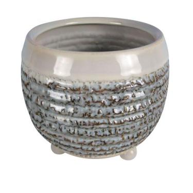 Imagem de Vaso de Cerâmica Floreiro Cinza para Plantas Decoração 15cm - Zona Liv