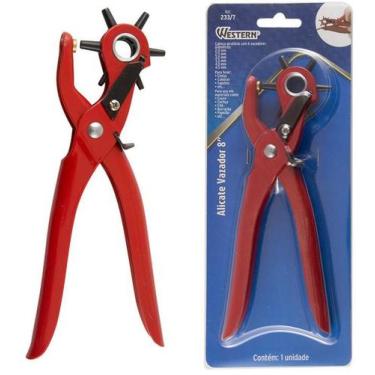 Imagem de Alicate Vazador 9 Furador Couro Eva Cinto Chinelo 6 Furos - Western