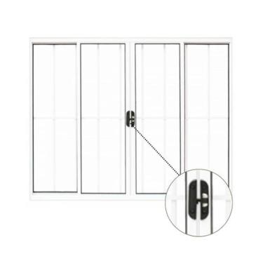 Imagem de vitro 4 folhas ( sem grade ) branco - ESQUADRIAS NOVO LAR, 100x200