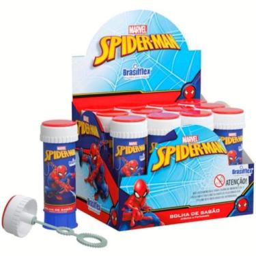 Imagem de Kit Bolinhas Sabão Homem Aranha Spider Man Marvel Jogo Tampa 24u - Pai