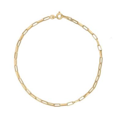 Imagem de Pulseira Masculina Cadeado Elos Quadrados De Ouro 18k 750 - DR Joias