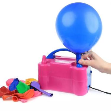 Imagem de Inflador Elétrico Balão Compressor Bomba 2 Bicos Festa Rosa - Tesla St