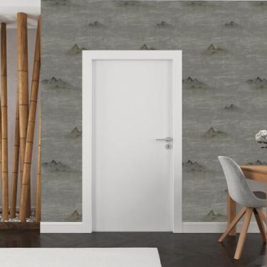 Imagem de Papel de Parede Cordilheira Cinza Escuro - Rolo com 10 Metros  Revesti