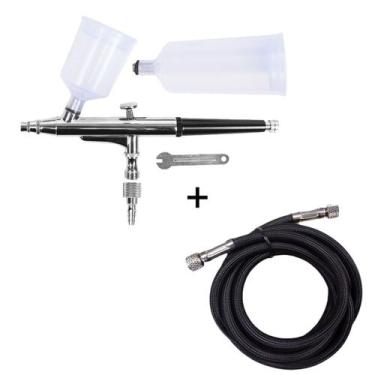 Imagem de Aerografo dupla ação 02 copos bico 0,3 mm wws mod w050f + mangueira pa