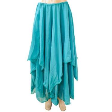 Imagem de Encomenda 30 Dias Saia Longa Godê e Bico Dança do Ventre Nylon na Barr