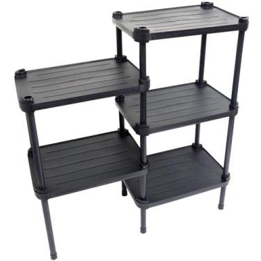 Imagem de Estante de Plástico Modular Multiuso 5 Prateleiras 2 Torres Preta Mont