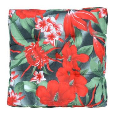 Imagem de Almofada Futton Firenze 42x42cm Floral Vermelha e Verde - FASTLAR
