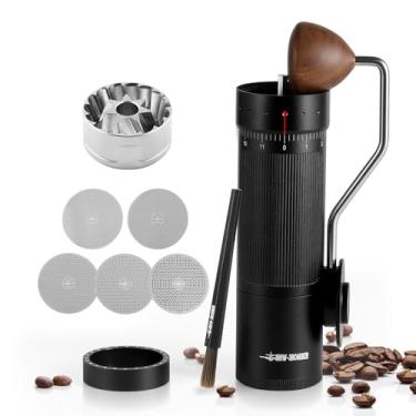 Imagem de MHW-3BOMBER Moedor de café manual R3 com rebarba cônica de aço inoxidável CNC e 5 telas para prensa francesa, gotejamento, expresso, ajustável externamente, moedor de grãos de café manual com caixa