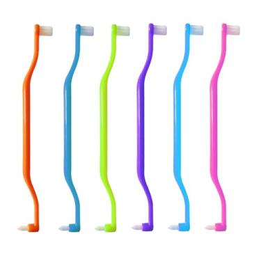 Imagem de FRUTA 6 escovas interdentais interdentais de cabeça dupla duas em uma, escova de dentes do siso, escova de dentes ortodôntica para aparelhos