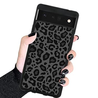 Imagem de KANGHAR Capa compatível com Google Pixel 6a, design de leopardo preto, textura de pneu antiderrapante + capa protetora de TPU resistente à prova de choque para pixel 6a 6,1 polegadas - padrão leopardo