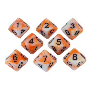 Imagem de Paladin Roleplaying Orange and White Dice - 8 D10 Set - 'Troll Slayer'