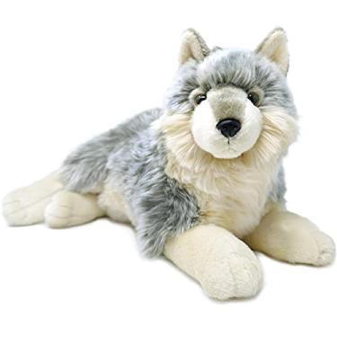 Imagem de Whitaker The Wolf - 14 Inch Stuffed Animal Plush Dog - by Tiger Tale Toys