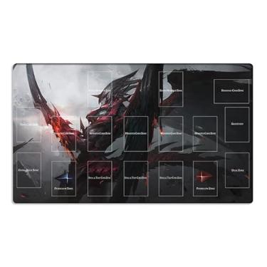 Imagem de New Yugioh Playmat Destiny Hero Destroy Phoenix Enforcer TCG Trading Card Game Mat with Zones + Free Bag (ZD039-427-A)