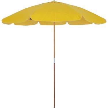 Imagem de Guarda Sol 2,20 Metros Em Bagum Guararapi Amarelo Com Cabo De Madeira Bel