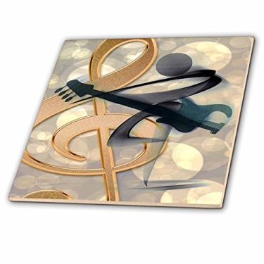 Imagem de 3dRose ct_204032_2 Impressão de azulejo de cerâmica e livro de notas musicais modernas, 15,24 cm