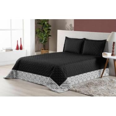 Imagem de Kit Colcha Cobre Leito Vitória Casal Queen Com 2 Fronhas 3 Peças - Bru