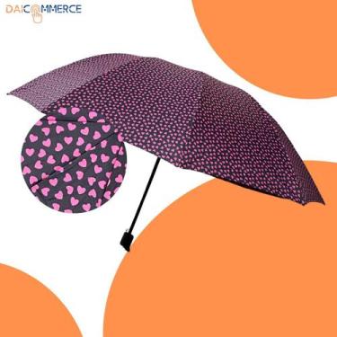 Imagem de Guarda-Chuva de Coração Grande Sombrinha Cabe Na Bolsa Resistente Refo