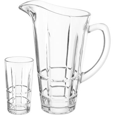Imagem de Jogo 7 Peças Jarra/copos Para Refresco Suco água Home&co Vidro 1l/300ml Transparente