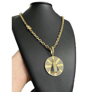 Imagem de Kit Cadeado 6mm + Pingente Nossa Senhora - Banhado a ouro - ToJoia18k,