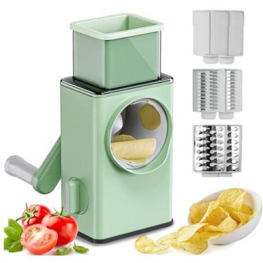 Imagem de Ralador de Queijo Fatiador Legume Cortador Vegetal Manual 3 em 1 Multi