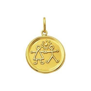 Imagem de Casal Menino E Menina Pingente Ouro 18k Especial K110 - Usa Joias, Ama