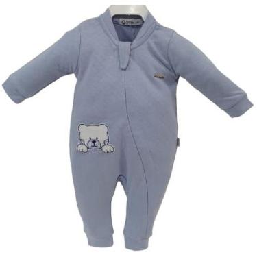 Imagem de Macacão Longo Bebê Menino Luxo Zafielo Suedine Confort 601, Azul, RN (