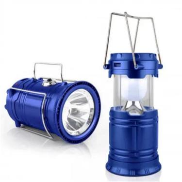 Imagem de Lampião de carregamento solar e lanterna de led usb - Xingu, Azul escu