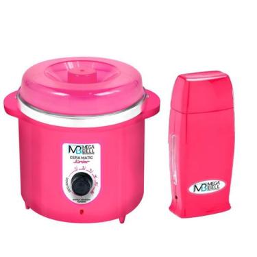 Imagem de Kit Depilação Termocera 400gr Sem Refil Toda Rosa + Aquecedor de Cera 