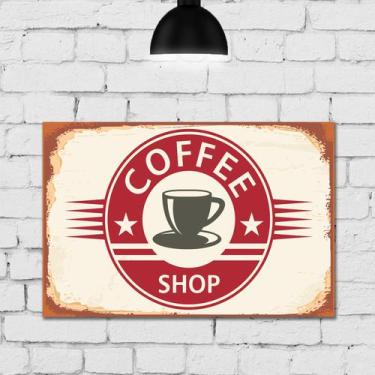 Imagem de Placa Decorativa MDF Vintage Coffee Shop - Quartinhos