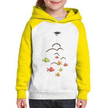 Imagem de Moletom Infantil Peixinhos Móbile - Foca na Moda, Branco, Amarelo, 2