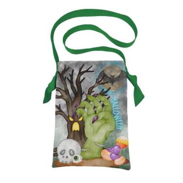 Imagem de Bolsa sacola em tecido coleta de doces halloween - mãozinha - CASINHA 