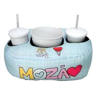 Imagem de Almofada cheia de poliéster com pote / balde de pipoca 2 copos tampa e