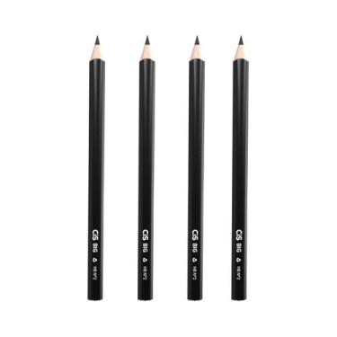 Imagem de Kit Lápis Preto HB Nº 2 Big Jumbo Triangular Mina Resistente Escrita M