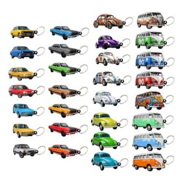 Imagem de 15 Chaveiros Sortidos Modelos De Carro Antigo Em Mdf 3d - Cia Laser