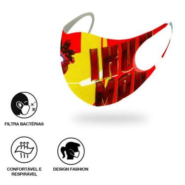 Imagem de Máscara Reutilizável Tipo Ninja Filme Iron Man Herói 1Un - Máscara Neo