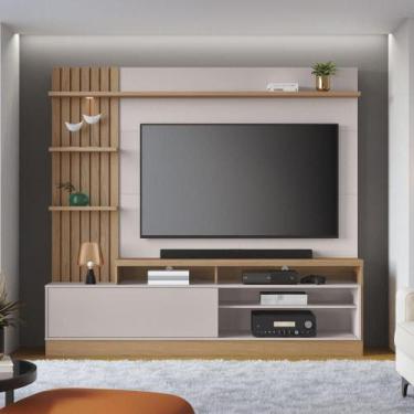 Imagem de Rack com Painel Maceió para TV de até 65 - Freijó/Off White - Colibri,