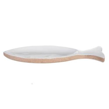 Imagem de Escultura decorativa em madeira branco florarte 40cm - Flor Arte