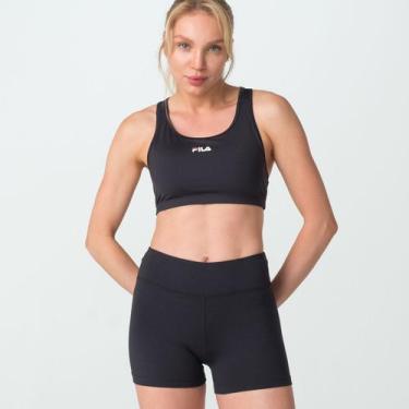 Imagem de Top Fila Feminino Nadador Essential Uv Protection Preto Logo, Preto, G