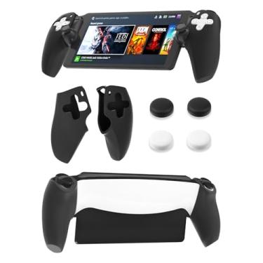 Imagem de GLDRAM Black Silicone Protective Grips Case for PlayStation Portal Remote Player Controller, Upgraded Handle Skin Cover with 4 Thumb Caps for PS5 Portal Accessories - Thickened & Anti-Fingerprint