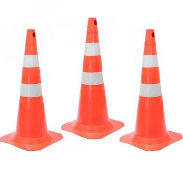 Imagem de Kit 3 Cones para sinalização 50 cm com 2 faixas - RM-43 - MultiMarcas