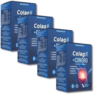 Imagem de Kit Combo 04 UND Colágeno Tipo 2  Condroitina  Vitamina D  Magnésio 24